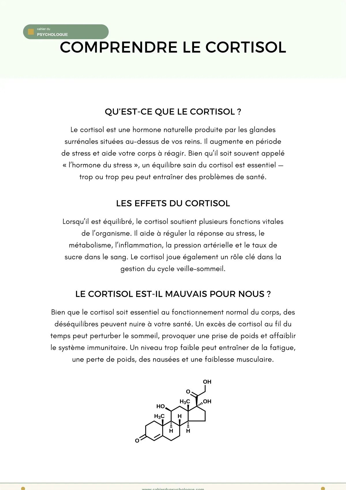 Rôle du cortisol dans le corps