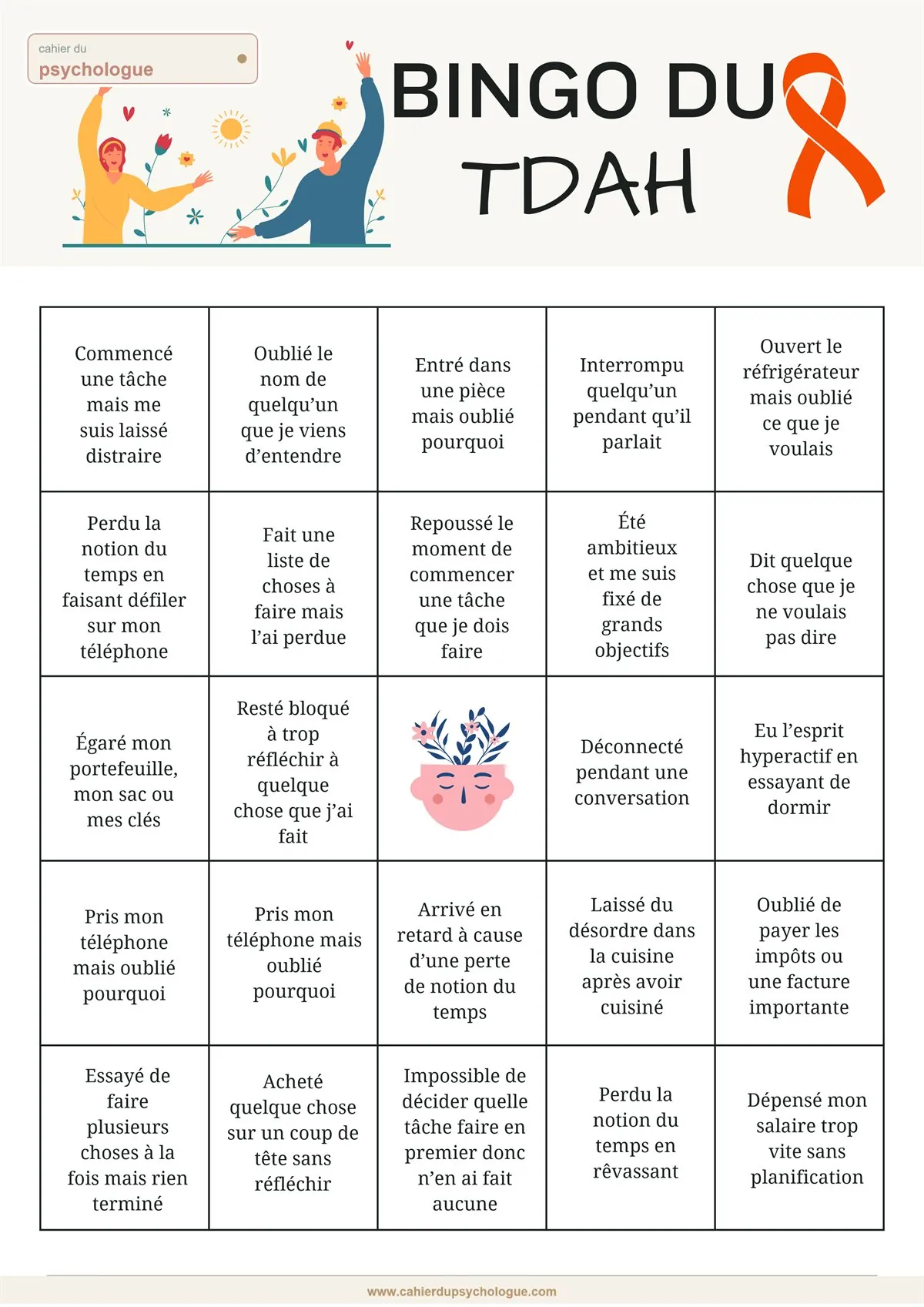 Gros plan cases bingo