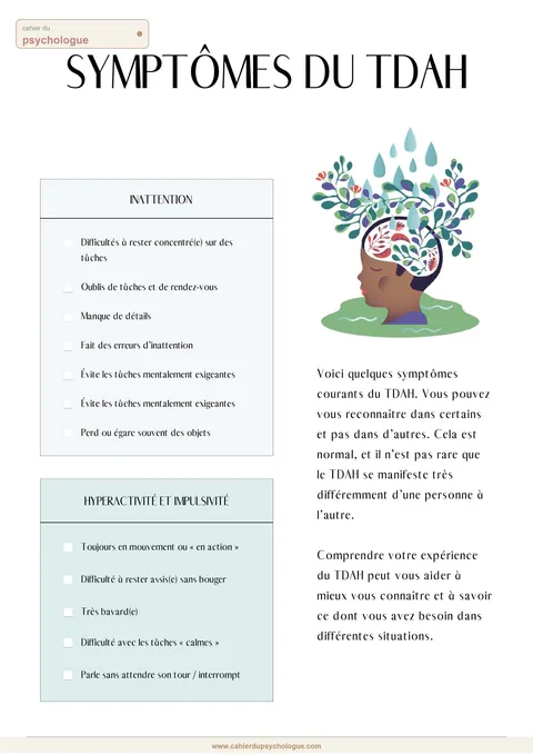 Pack dysfonction exécutive enfants — aperçu du cahier PDF