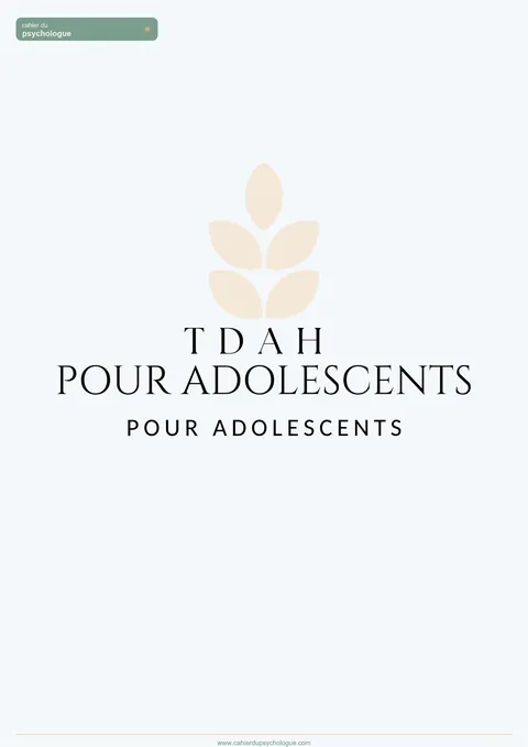 Pack TDAH pour adolescents — aperçu du cahier PDF