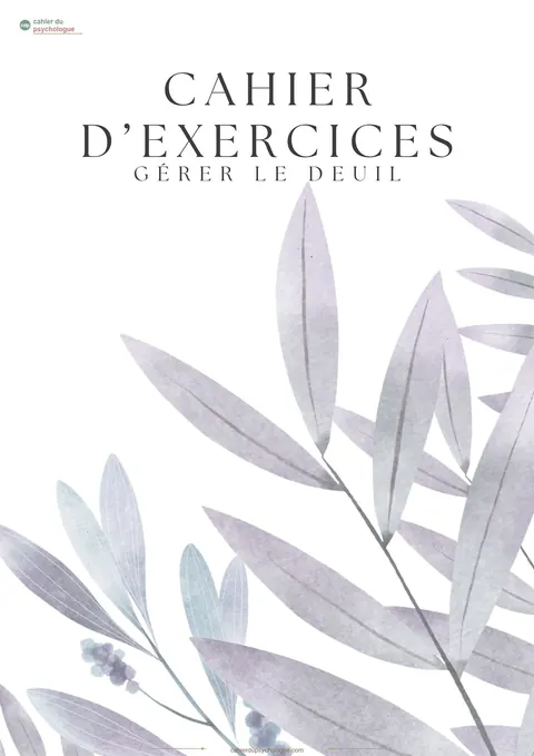 Lot cahiers d'exercices sur le deuil — aperçu du cahier PDF