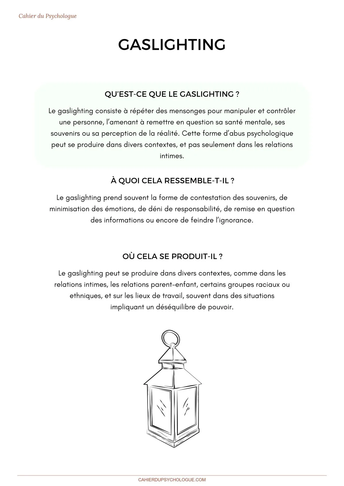 Formes du gaslighting