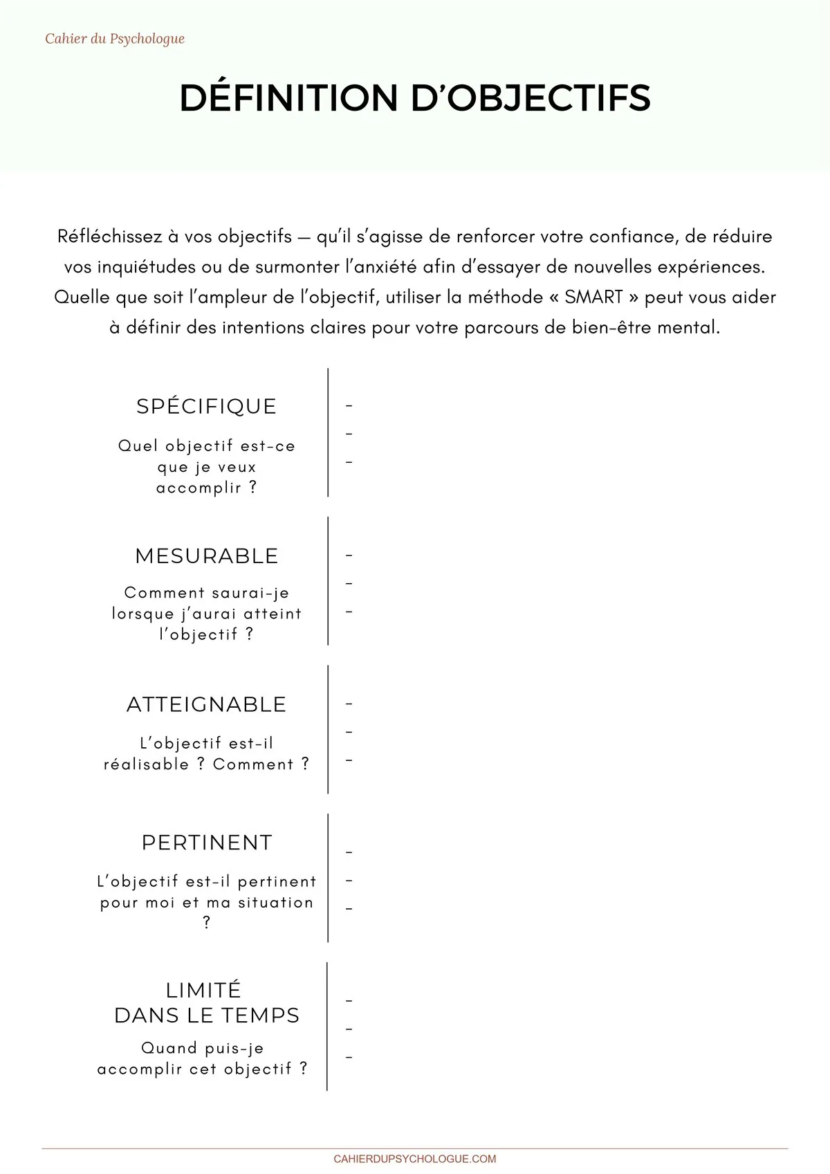 Clarification des valeurs et objectifs