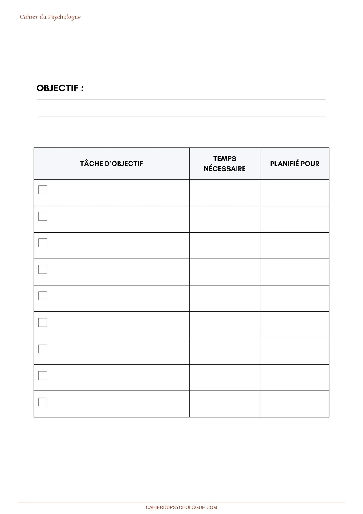Plan d'action visuel
