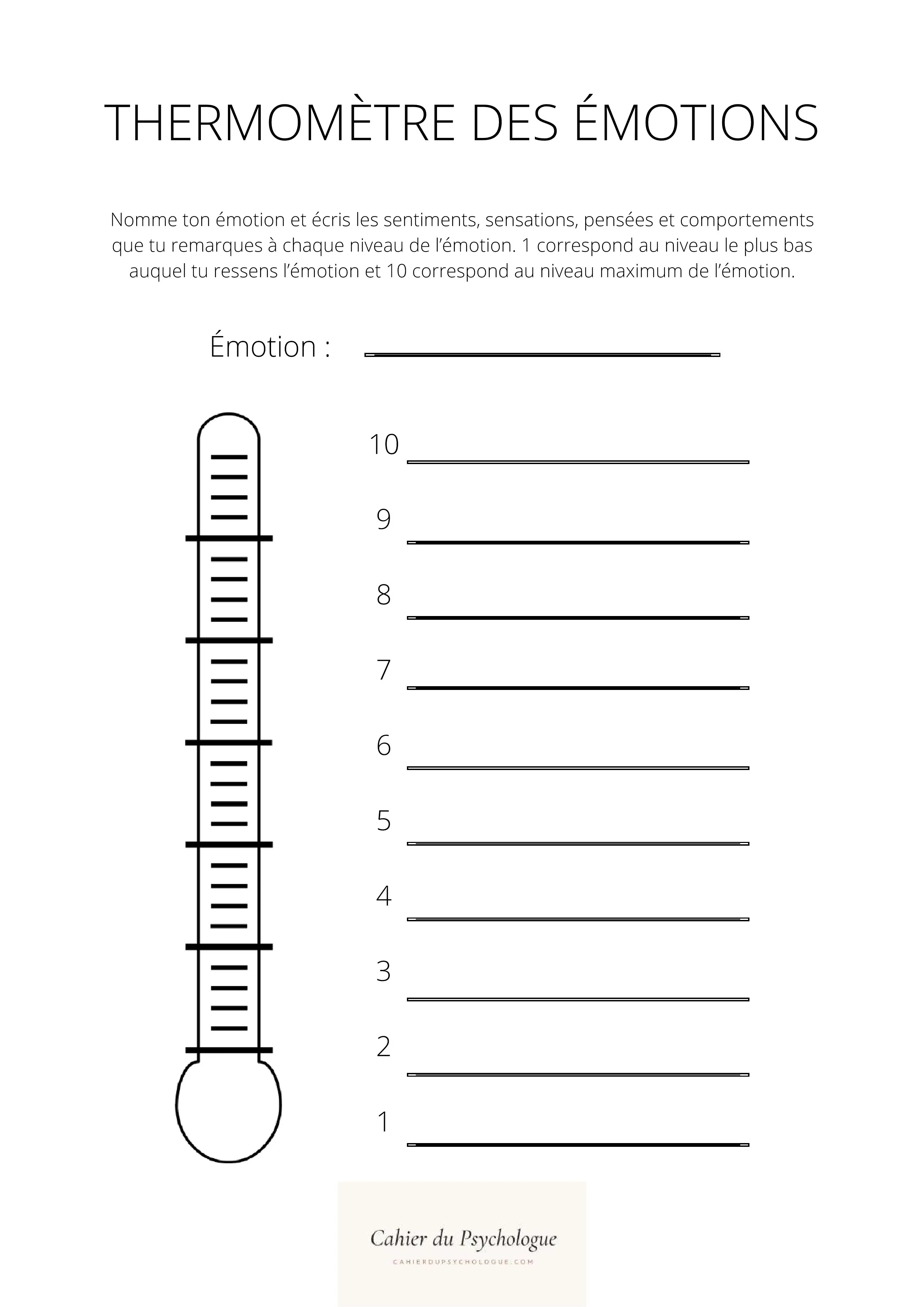 Fiche émotions intermédiaire